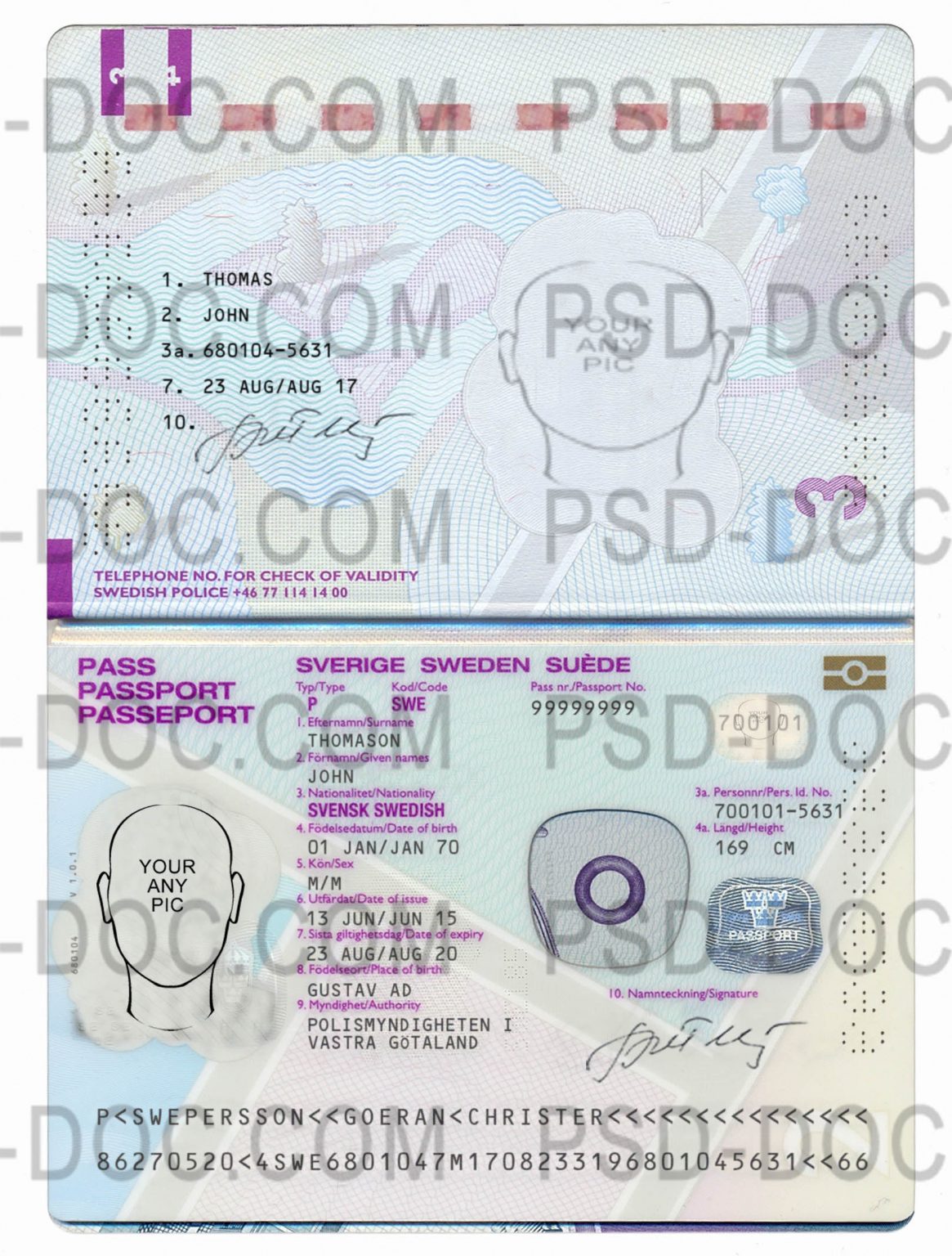 Passport Sweden Psd Store 7723