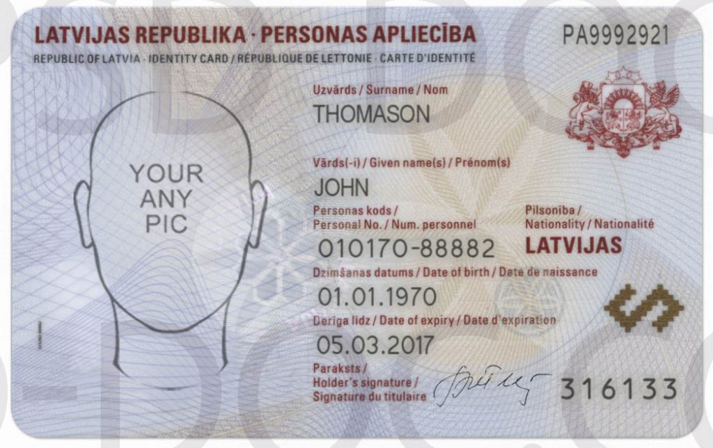 ID card Latvia front + back - PSD Store