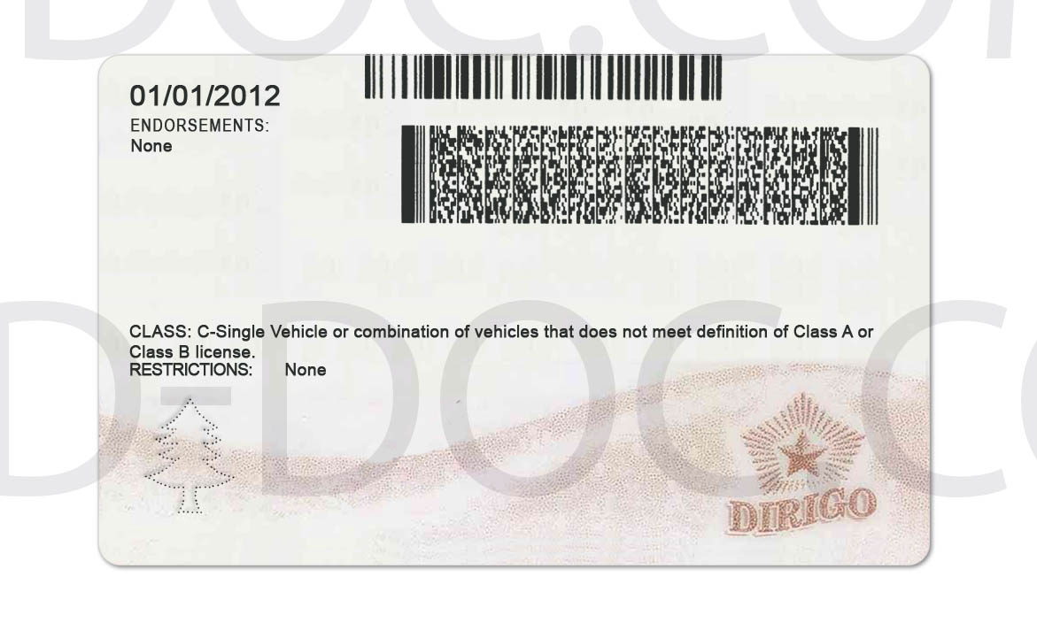 USA Maine Driver License front + back PSD Store