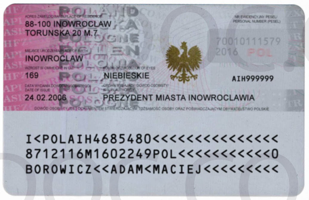 ID card Poland front + back - PSD Store