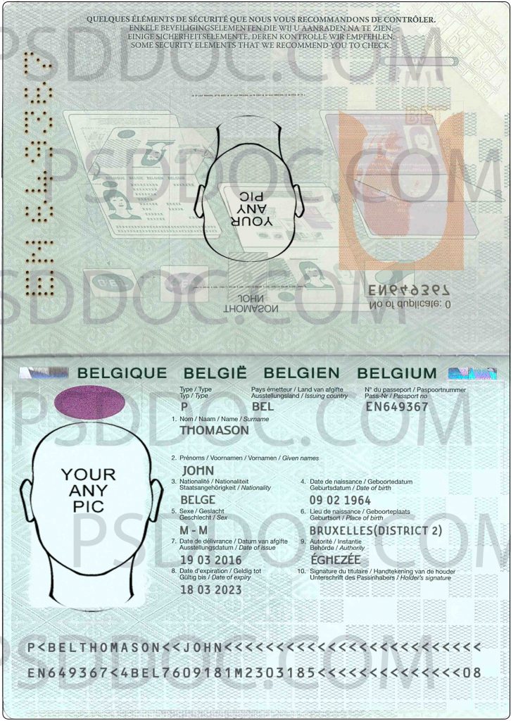 Belgium passport 2014 PSD PSD Store