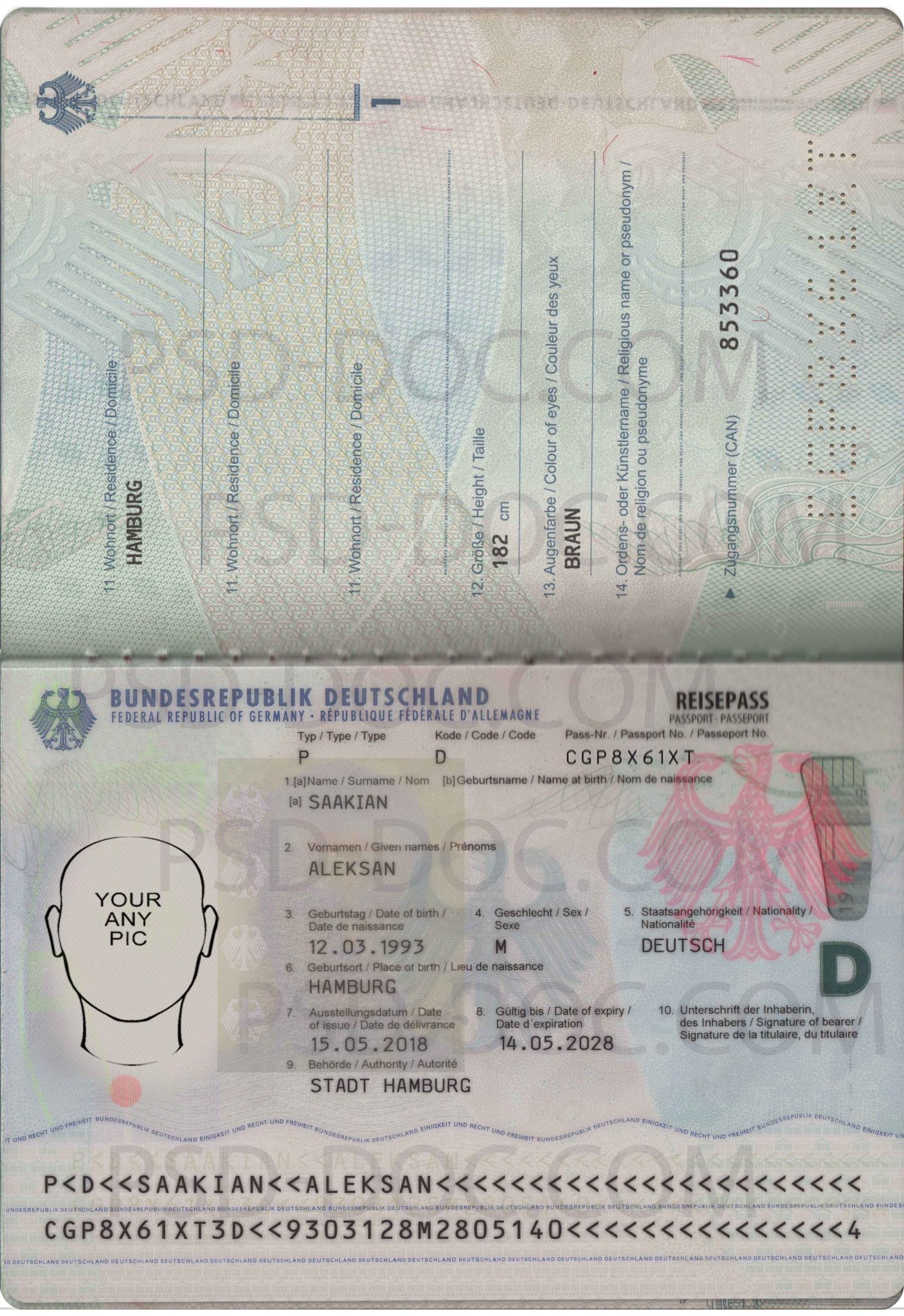German Passport 2017 PSD PSD Store German Passport 2017 PSD PSD Store
