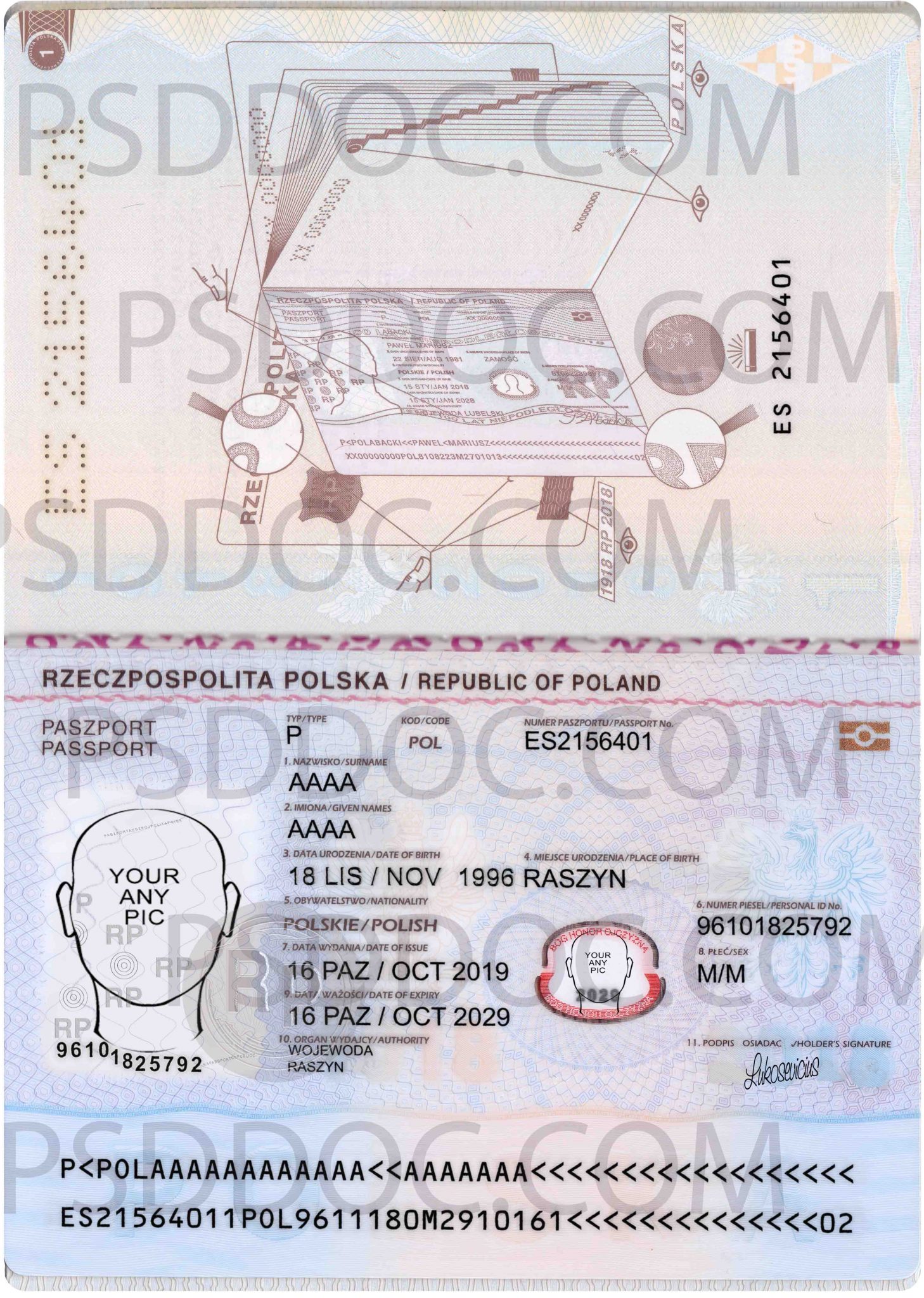 Poland Passport 2018 Psd Psd Store 4732