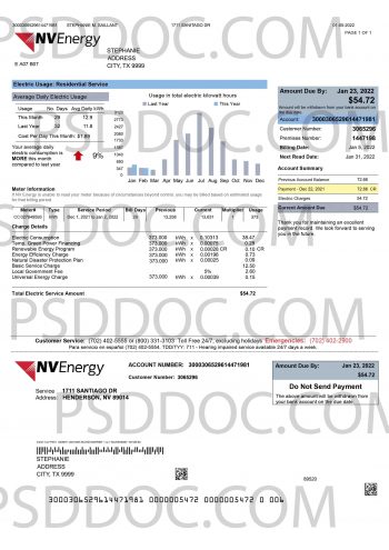 Utility bill PSD