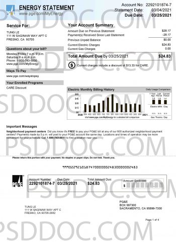 Utility bill PSD