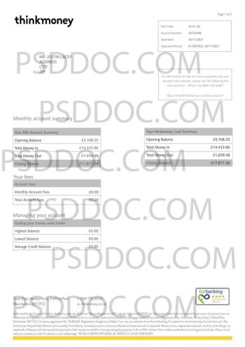 Bank Statement PSD