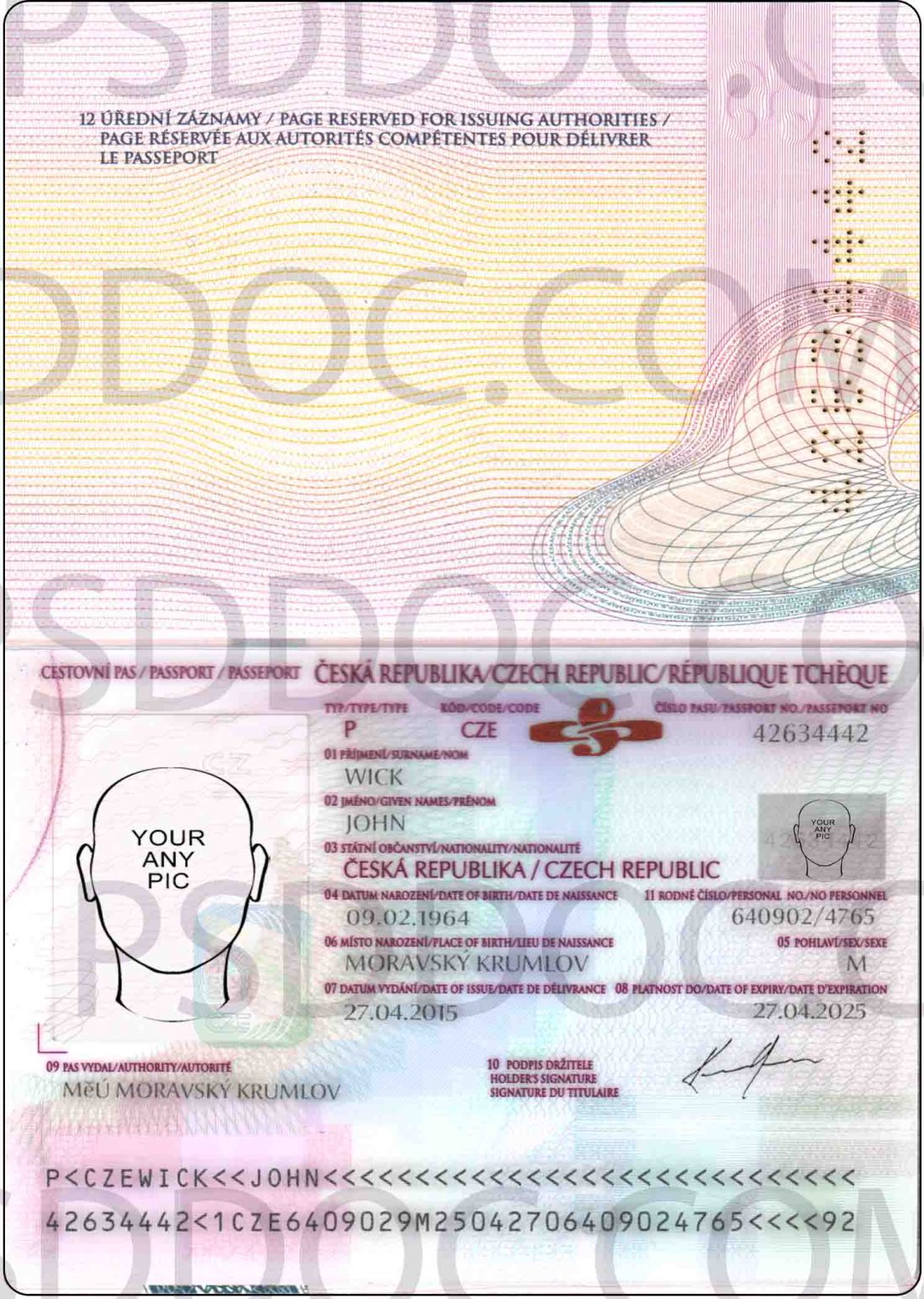 Czech Republic Passport PSD - PSD Store