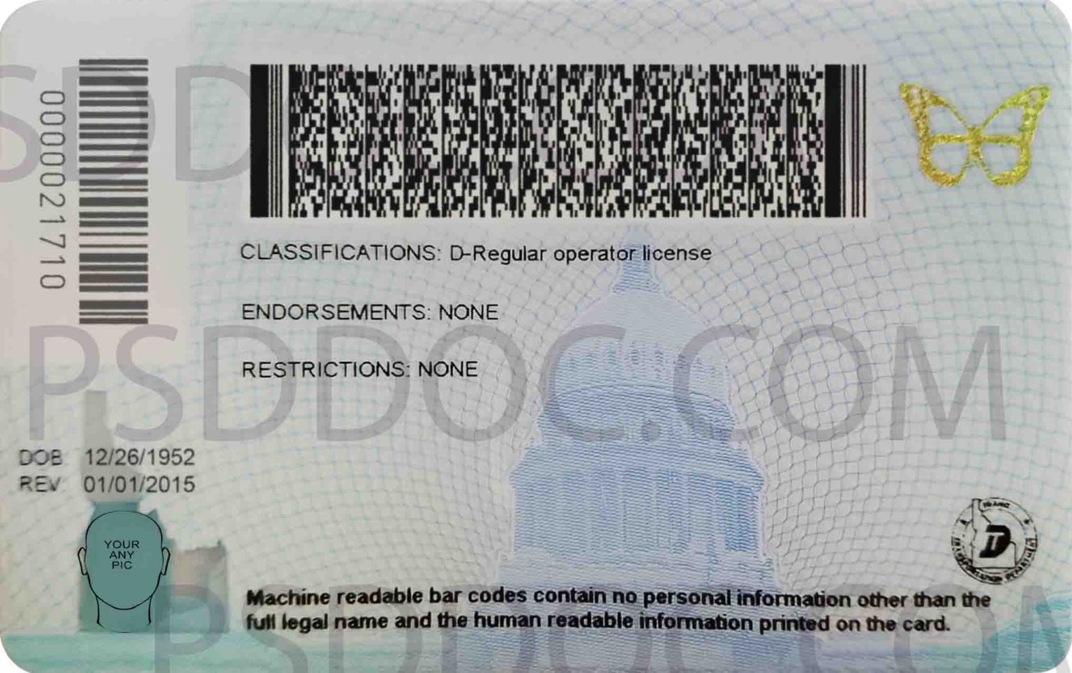 USA Idaho Driver License front back sides PSD Store