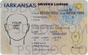 USA Arkansas Driver License front back sides - PSD Store